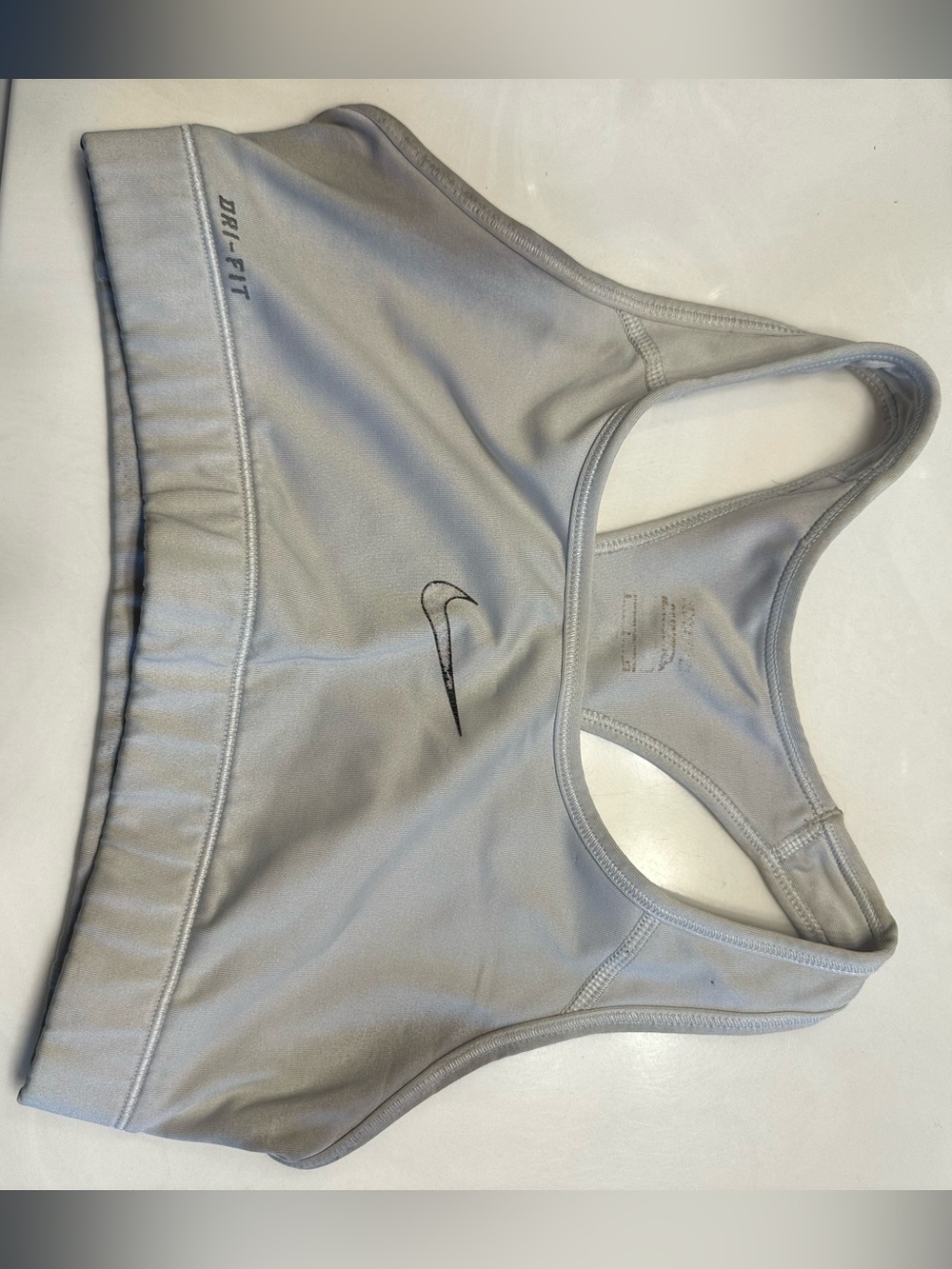 Nike Light Gray Dri-FIT Racerback Sports Bra